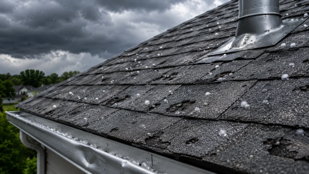 Signs of Hail Damage on Asphalt Shingles 2