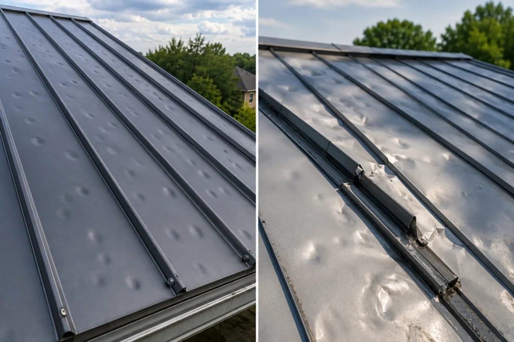 Signs of Hail Damage on Metal Roofs 3